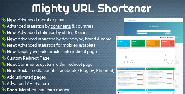 Mighty URL Shortener – bit.ly & goo.gl Clone URL Shortener PHP Script