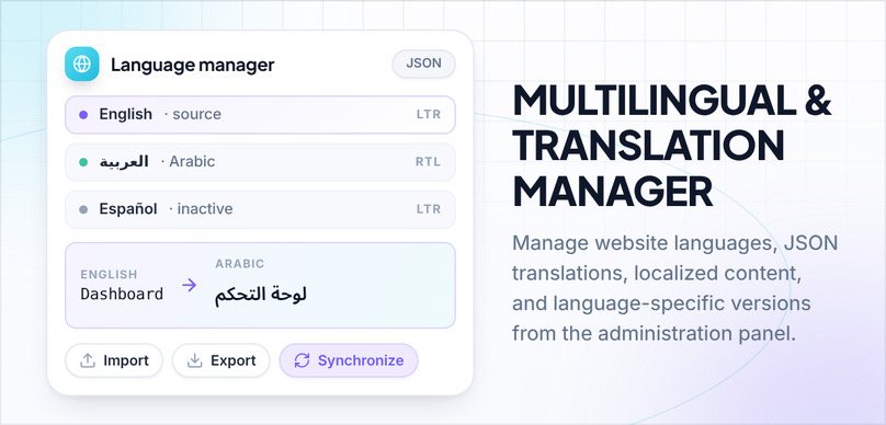 AdLinkFly multilingual JSON translation manager