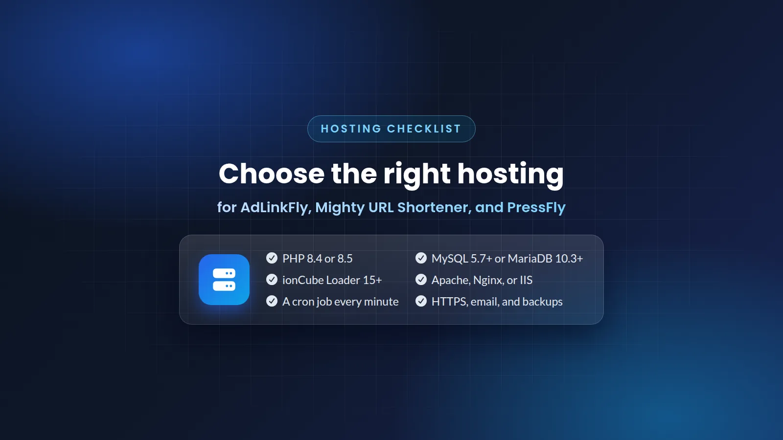 How to Choose Hosting for AdLinkFly, Mighty URL Shortener, and PressFly
